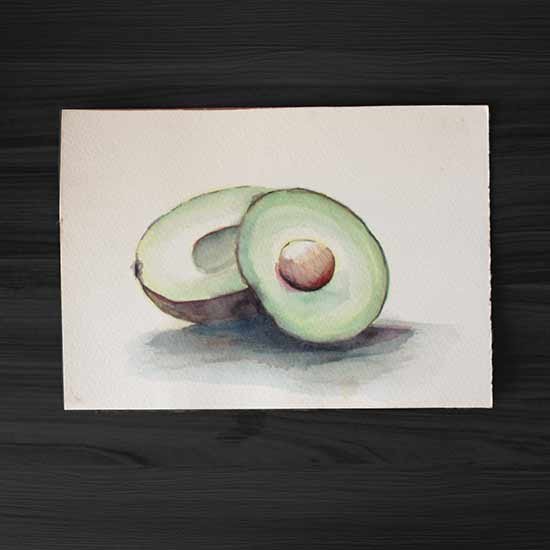 Abacate em Aquarela